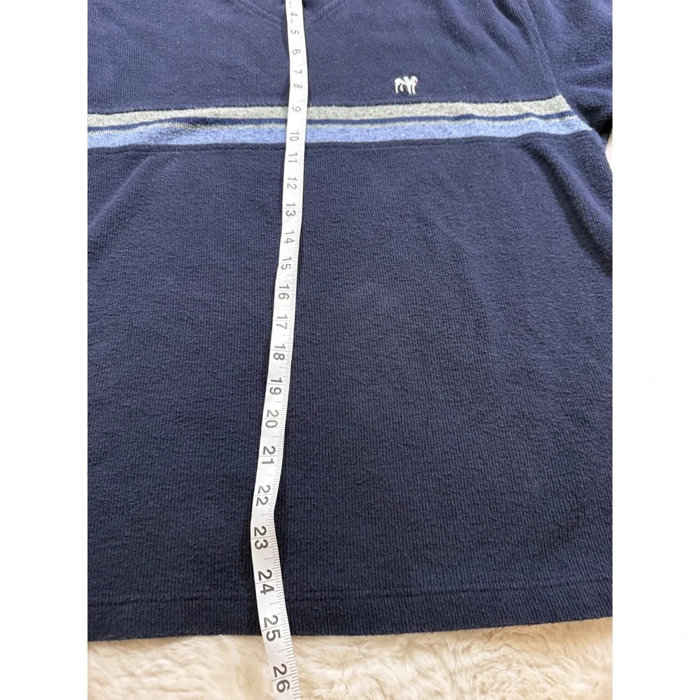 Big Dogs Top Navy Blue Striped Cotton Vtg 90s Style Academia Preppy Dadcore M